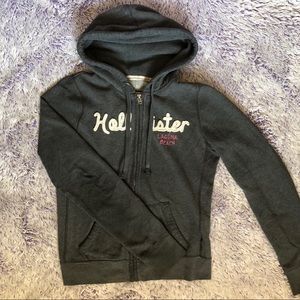 Gray Hollister zipper hoodie
